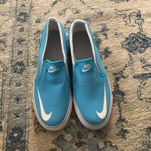 Aqua Nike Slip ons